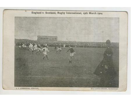 SCOTLAND V ENGLAND 1904 RUGBY POSTCARD