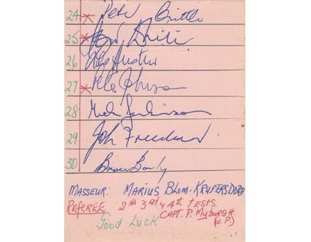 SOUTH AFRICA 1963 RUGBY AUTOGRAPHS - 4TH TEST V AUSTRALIA