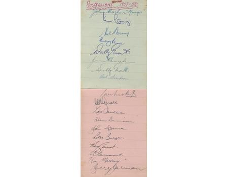 AUSTRALIA & SOUTH AFRICA 1957-58 CRICKET AUTOGRAPHS