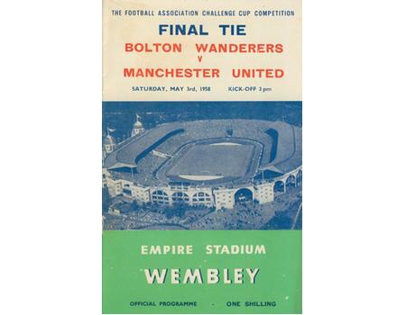 BOLTON WANDERERS V MANCHESTER UNITED 1958 (F.A. CUP FINAL) FOOTBALL PROGRAMME
