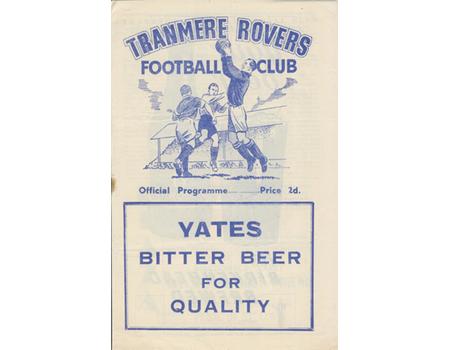 TRANMERE ROVERS V TOTTENHAM HOTSPUR 1952-53 (FA CUP) FOOTBALL PROGRAMME