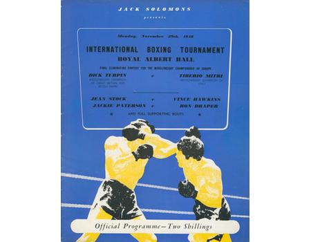 DICK TURPIN V TIBERIO MITRI 1948 BOXING PROGRAMME