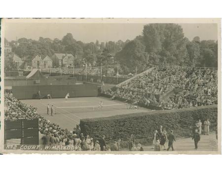 NUMBER 2 COURT, WIMBLEDON, 1950S TENNIS POSTCARD