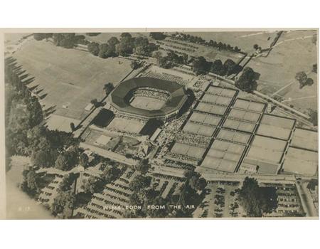 WIMBLEDON FROM THE AIR 1950S TENNIS POSTCARD