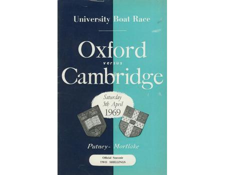 OXFORD V CAMBRIDGE  UNIVERSITY BOAT RACE 1969 ROWING PROGRAMME