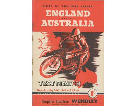 ENGLAND V AUSTRALIA 1949 TEST MATCH (WEMBLEY) SPEEDWAY PROGRAMME