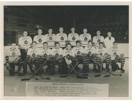 WEMBLEY MONARCHS ICE HOCKEY TEAM 1949-50 PHOTOGRAPH