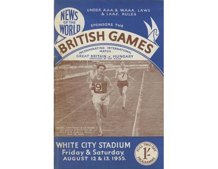 GREAT BRITAIN V HUNGARY 1955 ATHLETICS PROGRAMME