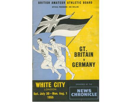 GREAT BRITAIN V GERMANY 1955 ATHLETICS PROGRAMME