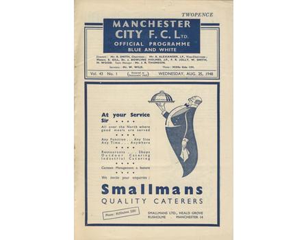 MANCHESTER CITY V PRESTON NORTH END 1948-49 FOOTBALL PROGRAMME