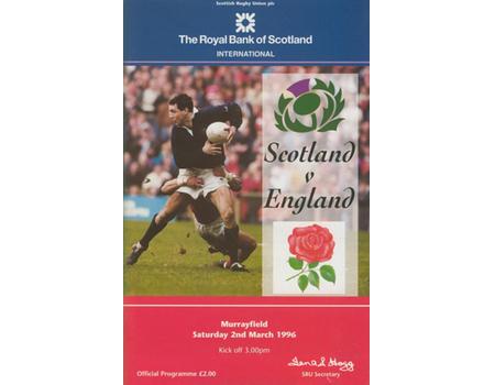 SCOTLAND V ENGLAND 1996 RUGBY PROGRAMME