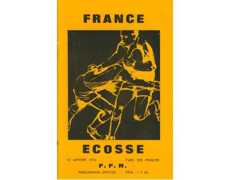 FRANCE V SCOTLAND 1973 RUGBY PROGRAMME