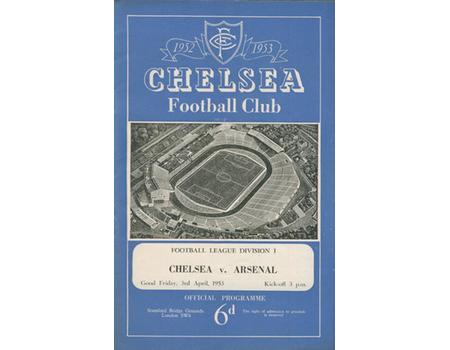 CHELSEA V ARSENAL 1952-53 FOOTBALL PROGRAMME