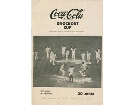 COCA-COLA AUSTRALIAN KNOCKOUT CRICKET CUP 1971-72 PROGRAMME