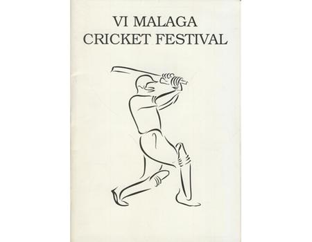 SIXTH MALAGA CRICKET FESTIVAL 1991 BROCHURE