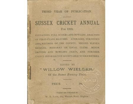 SUSSEX CRICKET ANNUAL FOR 1903