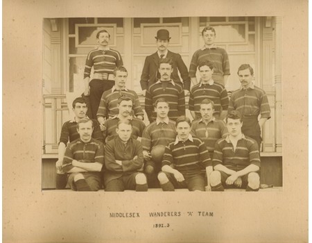 MIDDLESEX WANDERERS 1892-3 AND 1894-5 RUGBY PHOTOGRAPH - INCLUDING C.A. HOOPER