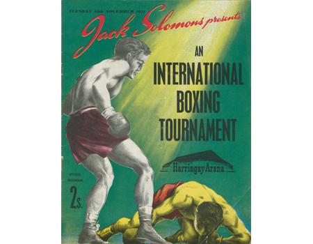 DAVE SANDS V YOLANDE POMPEY 1951 BOXING PROGRAMME