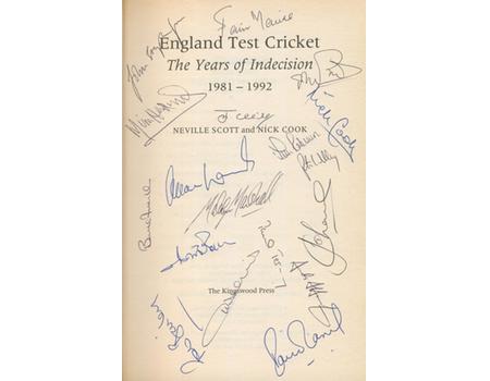 ENGLAND TEST CRICKET: THE YEARS OF INDECISION 1891-92 (MULTIPLE SIGNED)