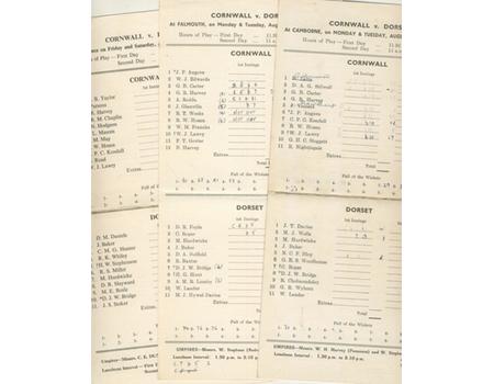 CORNWALL V DORSET CRICKET SCORECARDS - 1961, 1962 & 1966