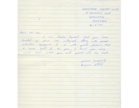 EUGENE ANTOINE (TRINIDAD & WEST INDIES A) 1992 CRICKET LETTER