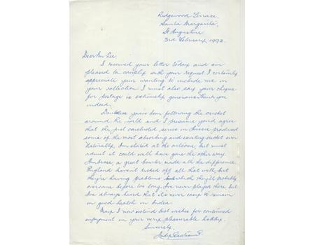 ANDY GANTEAUME (WEST INDIES) 1993 CRICKET LETTER