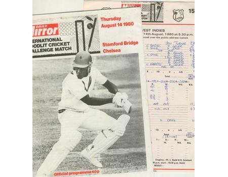 ESSEX V WEST INDIES 1980 (STAMFORD BRIDGE) CRICKET PROGRAMME - FIRST FLOODLIT GAME IN THE UK