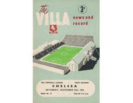ASTON VILLA V CHELSEA 1956-57 FOOTBALL PROGRAMME