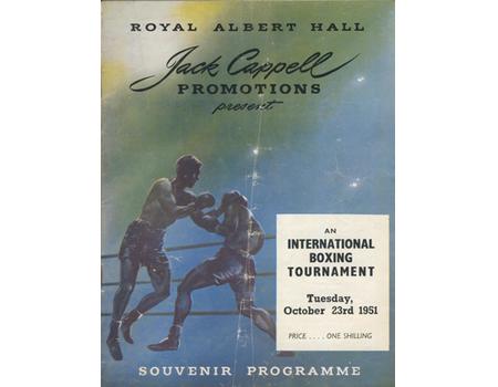 ALVARO CERASINI V ROY ANKARAH 1951 BOXING PROGRAMME
