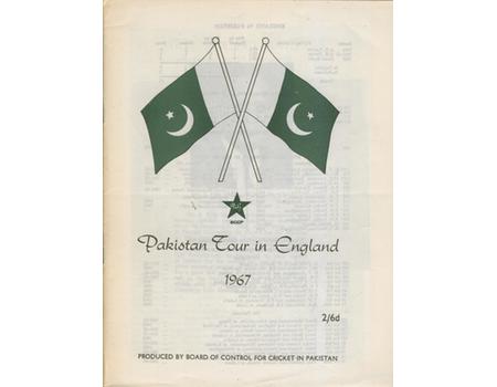 PAKISTAN TOUR IN ENGLAND 1967 CRICKET BROCHURE
