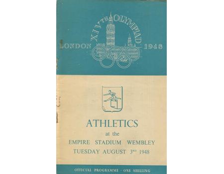 LONDON OLYMPICS 1948 - 3RD AUGUST ATHLETICS PROGRAMME