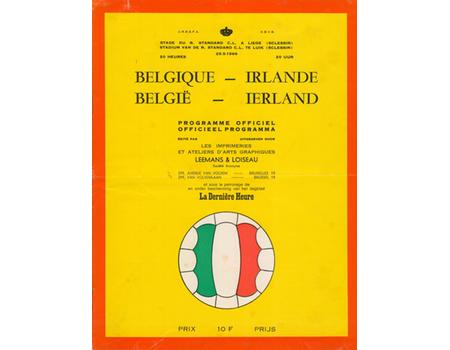 BELGIUM V REPUBLIC OF IRELAND 1966 FOOTBALL PROGRAMME