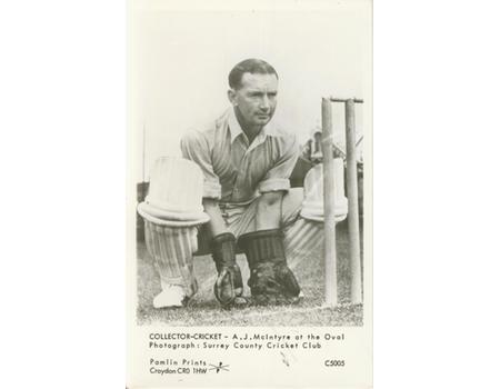 ARTHUR MCINTYRE (SURREY & ENGLAND) CRICKET POSTCARD