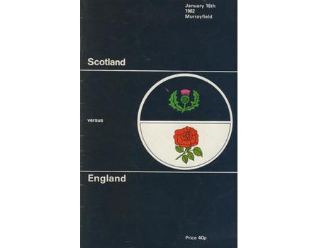 SCOTLAND V ENGLAND 1982 RUGBY PROGRAMME