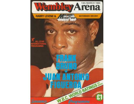 FRANK BRUNO V JUAN ANTONIO FIGUEROA 1984 BOXING PROGRAMME