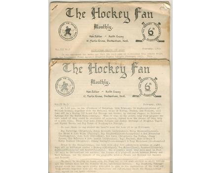 THE HOCKEY FAN MONTHLY 1962-63 (2 ISSUES) - ICE HOCKEY MAGAZINE  