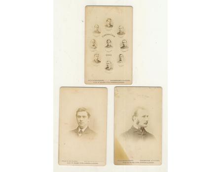 CAMBRIDGE UNIVERSITY ROWING CREW 1880 - 3 X CARTES DE VISITE 
