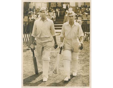 ARTHUR MITCHELL & WILF BARBER 1938 (YORKSHIRE) CRICKET PHOTOGRAPH
