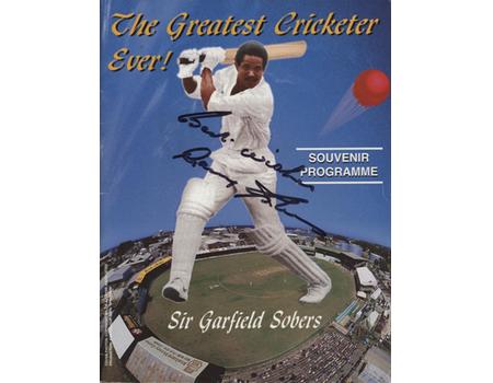 THE GREATEST CRICKETER EVER! - SIR GARFIELD SOBERS. SOUVENIR PROGRAMME