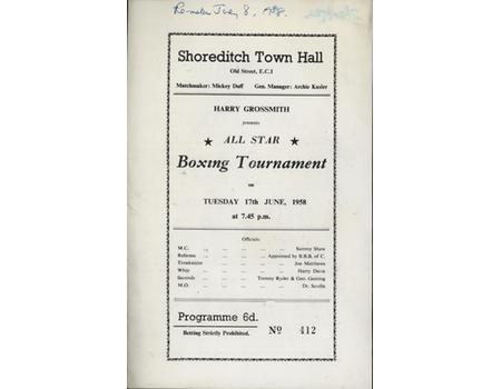 BOBBY NEILL V ANDY (KID) HAYFORD 1958 BOXING PROGRAMME