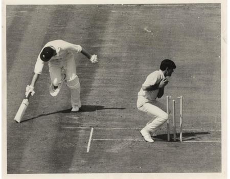 ENGLAND V AUSTRALIA 1968 (5TH TEST) CRICKET PHOTOGRAPH - DEXTER NEARLY RUN OUT?