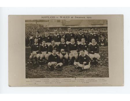 SCOTLAND 1912 (V WALES) RUGBY UNION POSTCARD