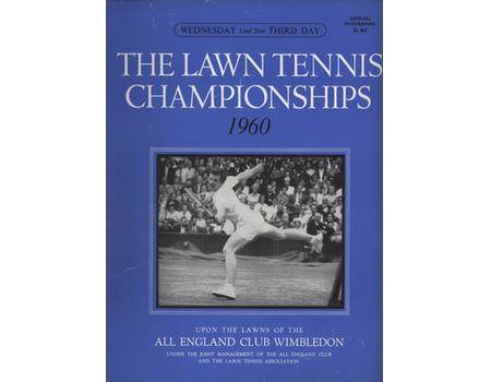 WIMBLEDON CHAMPIONSHIPS 1960 (DAY 3) TENNIS PROGRAMME