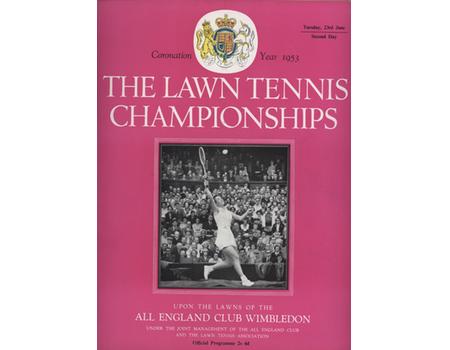 WIMBLEDON CHAMPIONSHIPS 1953 (DAY 2) TENNIS PROGRAMME