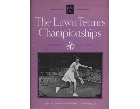 WIMBLEDON CHAMPIONSHIPS 1951 (DAY 4) TENNIS PROGRAMME