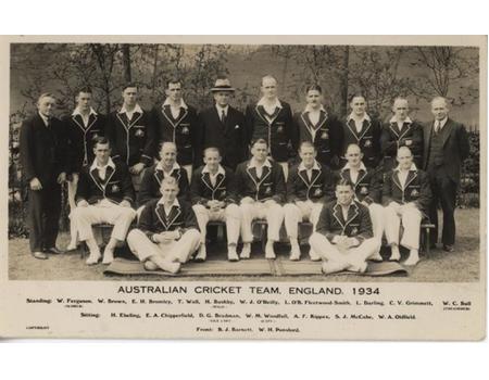 AUSTRALIA 1934 CRICKET POSTCARD