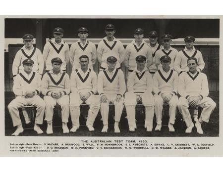 AUSTRALIA 1930 CRICKET POSTCARD