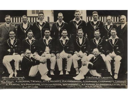 AUSTRALIA 1926 CRICKET POSTCARD