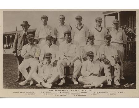 AUSTRALIA 1921 CRICKET POSTCARD