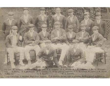 AUSTRALIA 1921 CRICKET POSTCARD